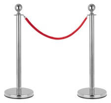 B-WARE Personenleitsystem Abgrenzungsständer Absperrung 2 Pfosten 1x 1,5m silber