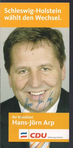 Autogramm hans jörn arp mdl - autogramm,