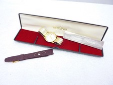 BERGANA Incabloc - Herrenuhr / Handaufzug / Edelstahl vergoldet 34mm