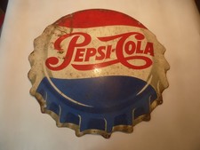 Pepsi Cola Blechschild alt original, nicht geprägt, Durchmesser 47 cm