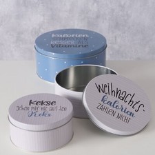 Vorratsdose Gebäckdose Kekse Kalorien Weihnachten Dose blau weiß Größenwahl