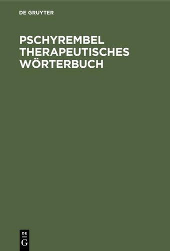 Pschyrembel therapeutisches - pschyrembel,