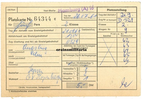 Orig bundesbahn fahrschein - bundesbahn,