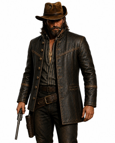 Herren western ledermantel - western,