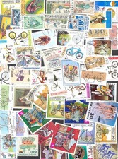 100 verschiedene Briefmarken Fahrrad , Rad , Radsport , Radrennen , Kunstrad
