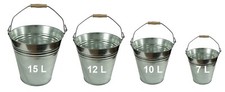 Zinkeimer 7-15 Liter mit Holzgriff, Eimer Dekoeimer, Ascheeimer Metalleimer