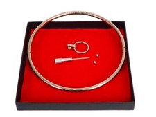 6mm Roségold Damen Rund Edelstahl Halsreif der O abschließbar Mit O Ring