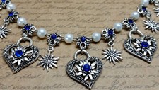 009 Charivari Herzklopfen Perletta Tracht Dirndl Hochzeit silber weiss blau