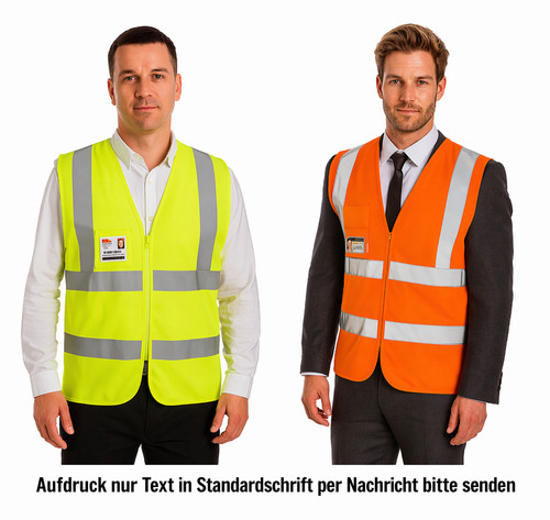 Bedruckte warnweste mit - bedruckte,