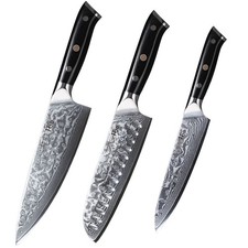 3x TURWHO Kochmesser Santoku