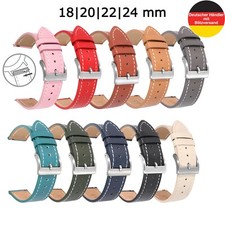 Uhrenarmband Vollleder Armband Universell 18 20 22 24 mm Ersatzband Ziernaht Uhr