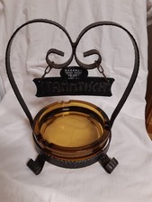 Großer Stammtisch Aschenbecher  Ø ca. 195 mm  Glas/Schmiedeeisen