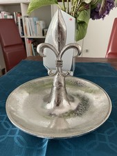 Silberfarbene Konfektschale mit Französischer Lilie 