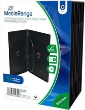 50 Mediarange DVD Hüllen 4er Box 14 mm für je 4 BD / CD / DVD schwarz