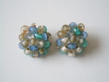 Vintage Ohrclips LANGANI mit der schwarzen Perle Modeschmuck 17,1 g/Ø 2,5 cm