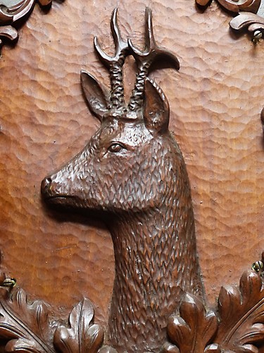 Jagdliches holzrelief - jagdliches,