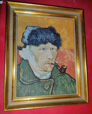 Leinwand Bild Goldrahmen mit Druck Selbstportrait Vincent van Gogh