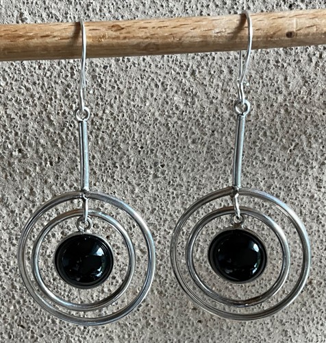 Ohrringe silber mit schwarzem - silber,
