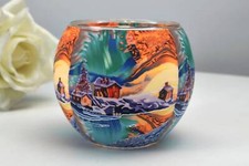 Leuchtglas 21640 Northern Light Nordlichter 11cm Kerzenhalter Teelicht Windlicht