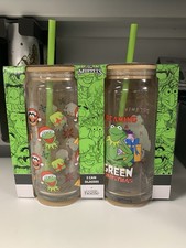Weihnachten Muppets Becher & Strohhalme Dose Gläser x2 - NEU