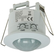 Decken-Einbau-Bewegungsmelder 360°, 6m Detektion, LED geeignet, weiß, CT 19826