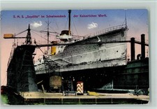 13034382 - Schiff Seydlitz im Schwimmdock der Kaiserl. Werft Marine WK I