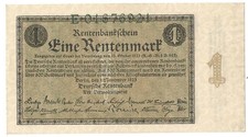 Deusches Reich, Eine Rentenmark, 1. November 1923, UNC. Kassenfrisch, Ro 154 a
