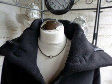 3397 Boris Industries Fleece Strickjacke schwarz - grau, Größe: XXL, FARBIGE NÄH