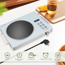 Elektrischer Keramikherd Single Einbau Kochplatte Touch Glas 1 Kochzonen Weiß