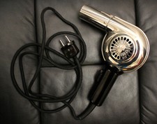 50er Jahre AEG® Fön Haartrockner, vintage Originalzustand mit OVP Edelstahlgehäu