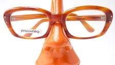Fassung Brille Gestell Damen Hornoptik braun Katzenaugen Vintagebrille Gr M
