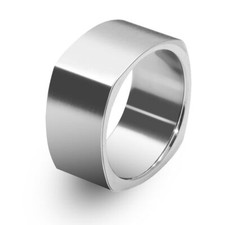 zeitloser Edelstahl Ring Herren Damen breit eckig gebürstet silber Fingerring