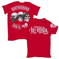 Herren TShirt La Familia Totenkopf Patch fightwear tattoo life is pain Schädel