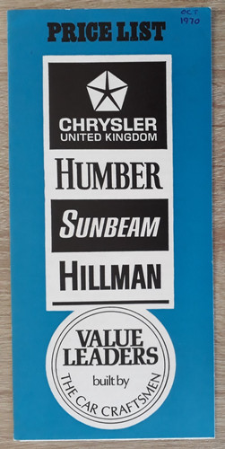 Rootes chrysler range - chrysler,