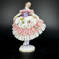 Unterweissbach Tüllfigur Porzellanfigur Ballerina / Tänzerin in Tüll Ballett