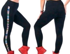 NEU ZUMBA Gr.XS  -DANCE LEAGUE' HIGH WAIST Leggings Flaggen