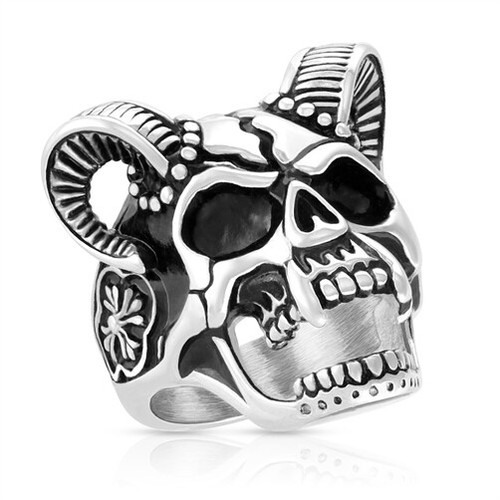 Herrenring edelstahl totenkopf - edelstahl,