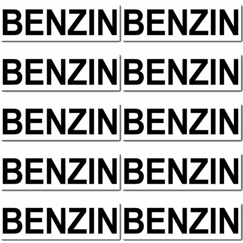 Stück benzin aufkleber - 10,