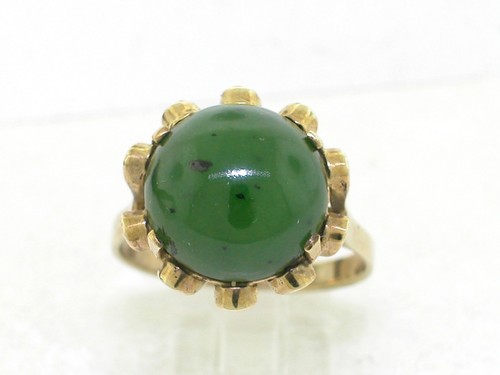 Nephrit ring 333 gelbgold - ring, 8kt