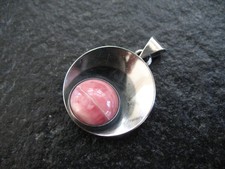 Anhänger Silber 925 N E From Dänemark Vintage Design mit Rhodochrosit Edelstein