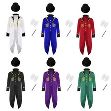 Kinder Jungen Mädchen Tailcoat Leistung Viktorianisch Festival Tuxedo Langarm