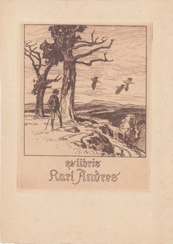 Exlibris bookplate radierung - exlibris,