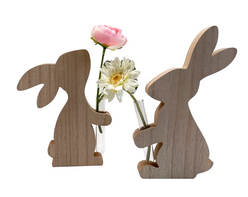 Hase mit vase - (2er, h