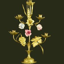 Kerzenständer Kerzenleuchter Jugendstill Original um 1900, Porzellan Blumen