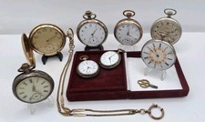 Konvolut 8 antike Taschenuhren Silber 800 Vergoldet Zylinderwerk  Uhrmacher Selt