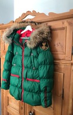 Daunenjacke ** ELEVEN ELFS ** grün Gr. S Echtfell Kapuze NP 449,-