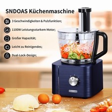 3,2L+1,5L 1100W  Kompakt-Küchenmaschine Mixer Zerkleinerer Reiben Food Processor