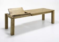Esstisch Eiche Massiv Geölt LESSY mit Gestellauszug  200 / 270 x 100 cm