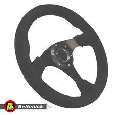 Echt Wildleder Motorsport Lenkrad 320mm flach passend für OMP Sparco Momo Naben