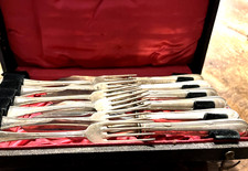 DACHBODENFUND ANTIKES SILBERBESTECK OBSTMESSER UND GABELN JUGENDSTIL